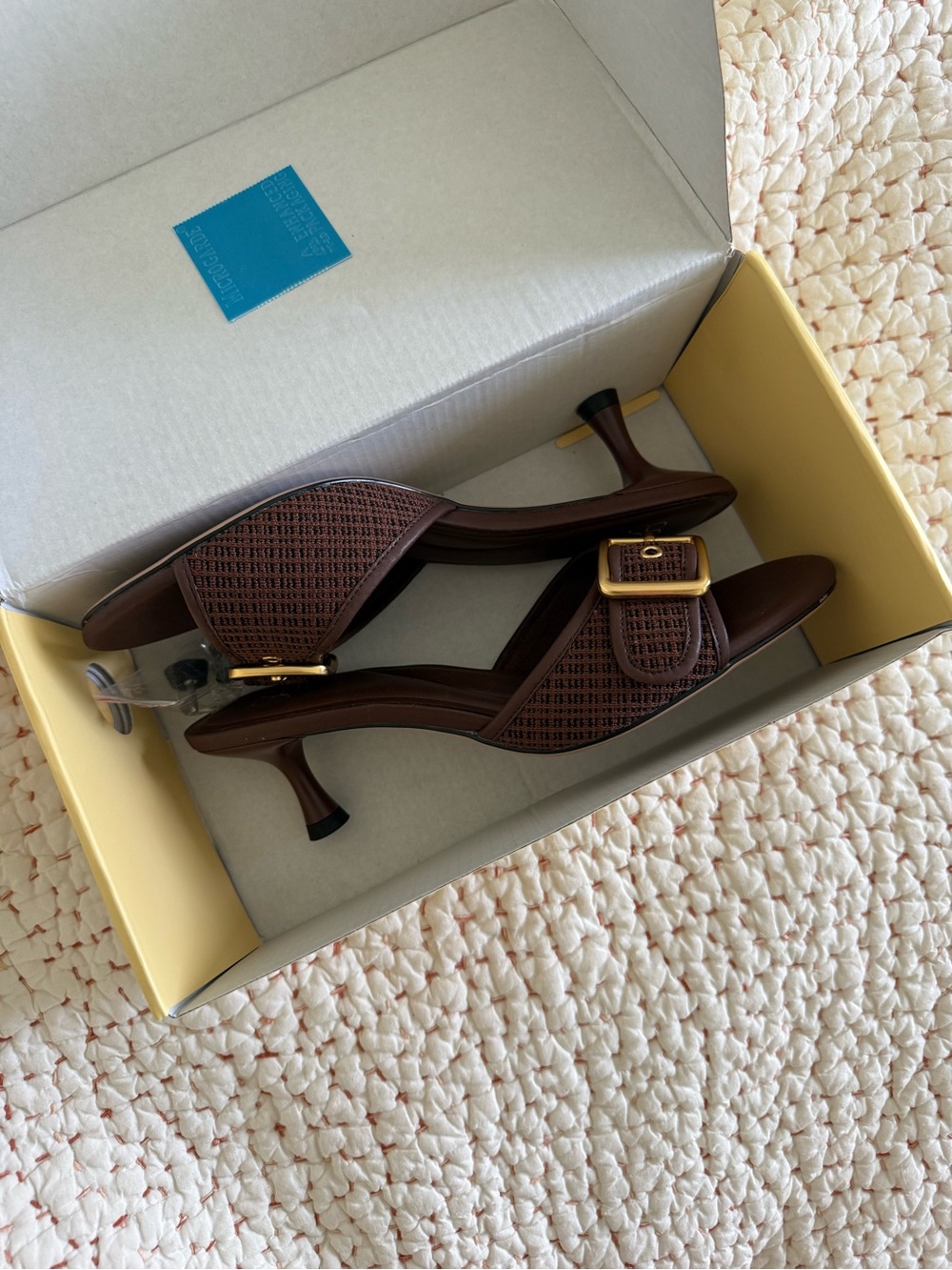 Women’s Brown Kitten Heel Sandals with Buckle